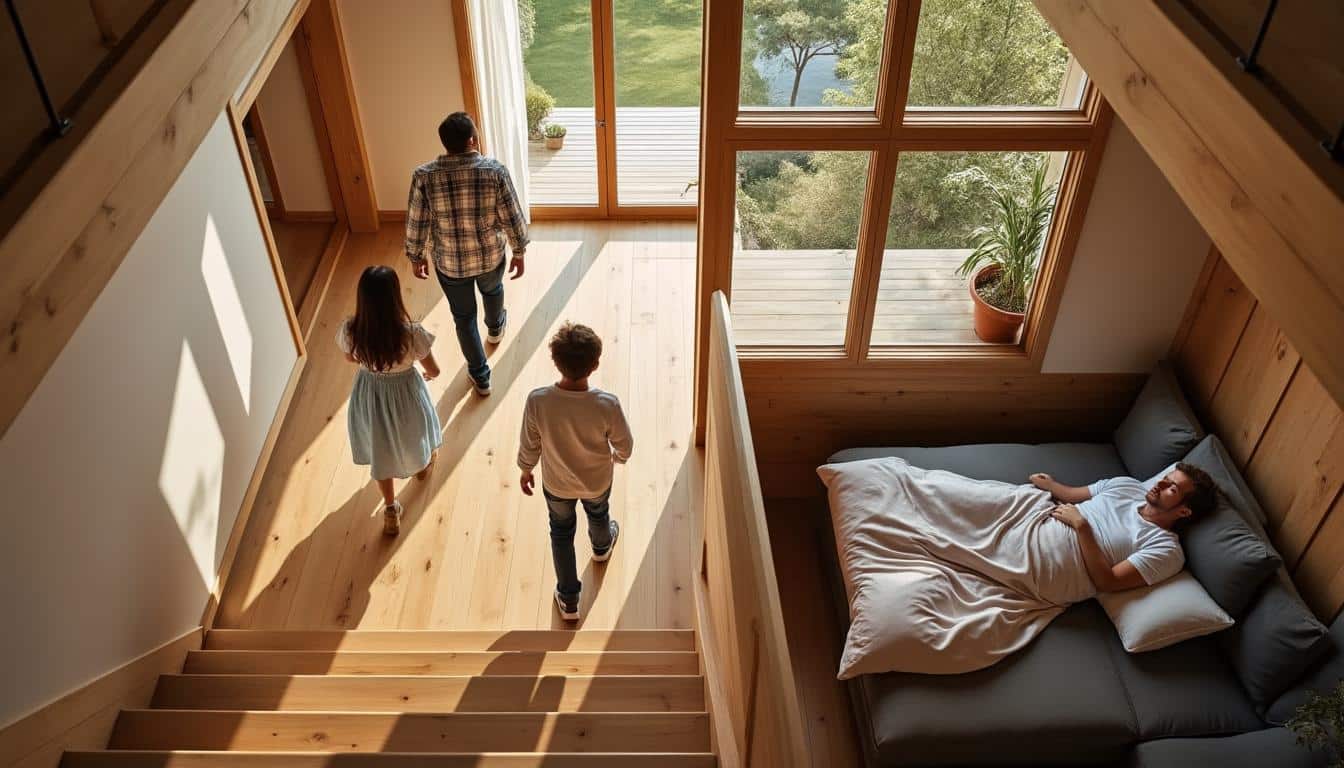 Illustration: Pourquoi réduire la transmission du bruit dans un plancher en bois à l’étage ?